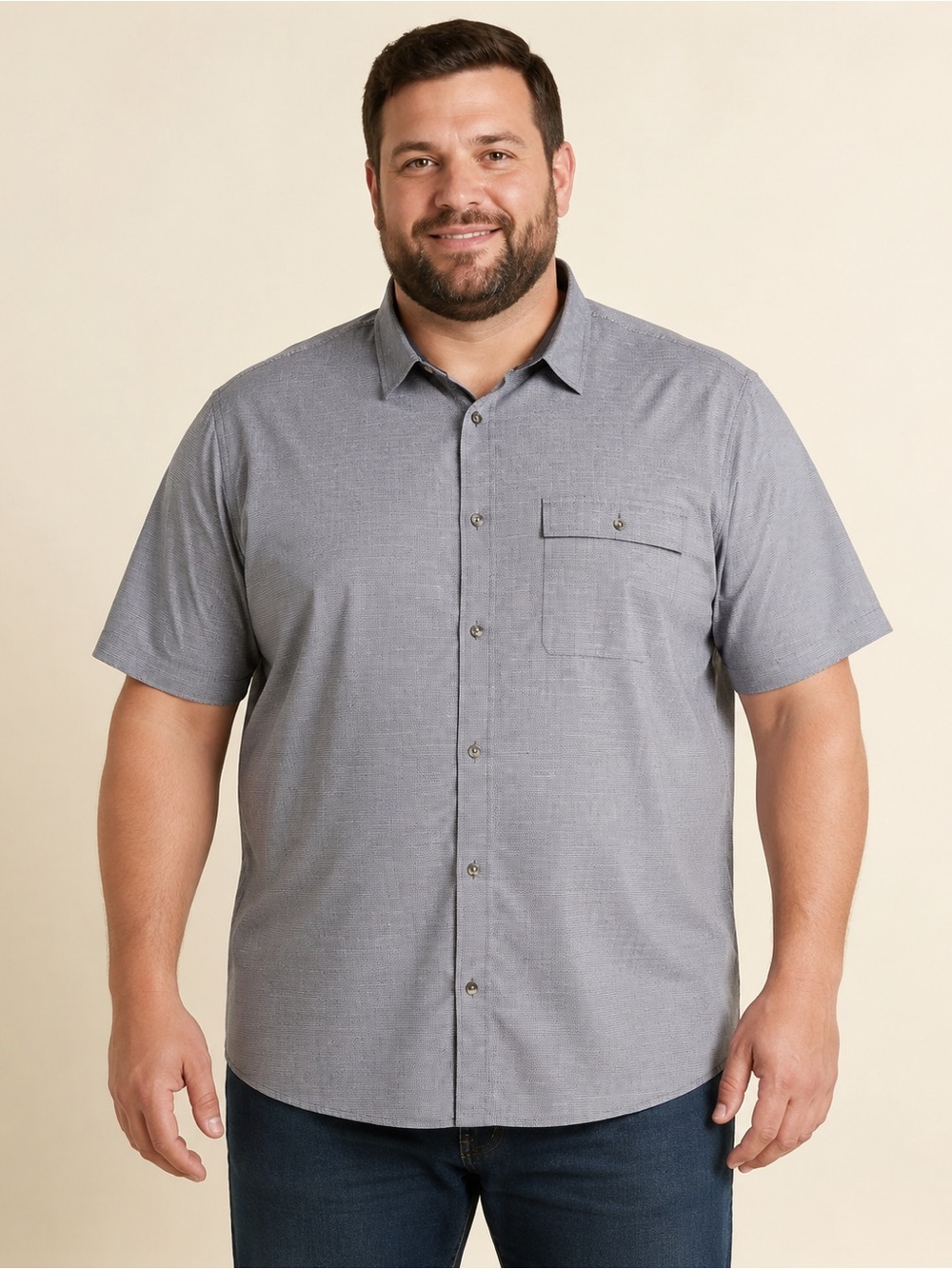 Avalanche Men’s XXL Gray Performance Button-Up Shirt Outdoor Casual Coastal